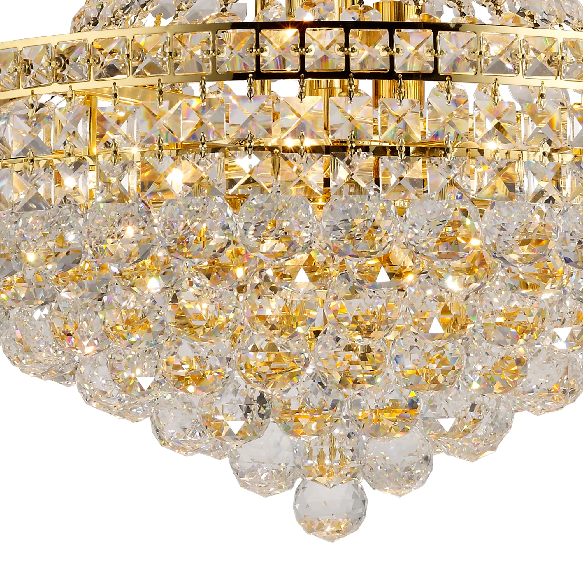 Frances Crystal Chandelier 14 Light (19.8kg) Gold IL32090  Diyas Frances
